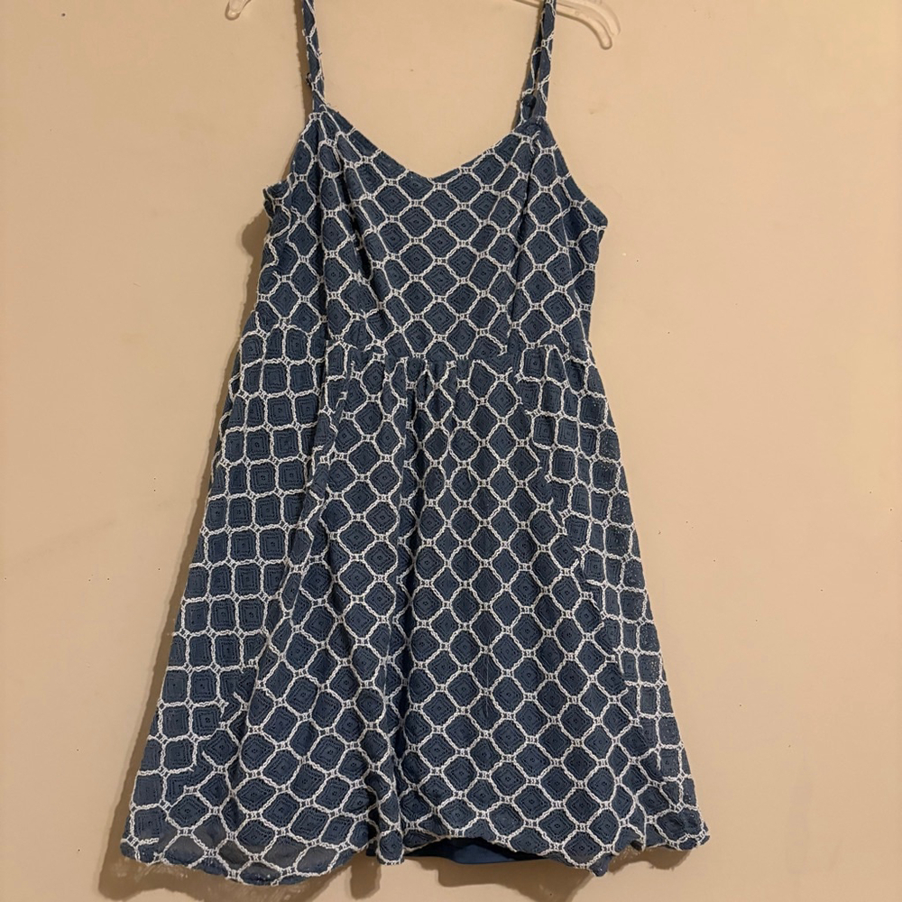 Women's Torrid Blue & White Patterned Mini Dress Plus Size 1X - Picture 9 of 14